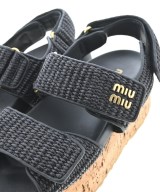 Miu Miu（ミュウミュウ）サンダル 黒 サイズ:EU37 1/2(24cm位) レディース/2200713954210