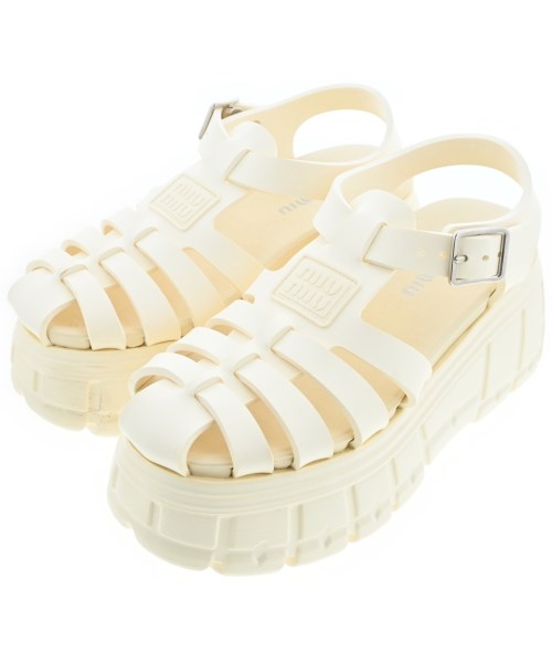 Miu Miu(ミュウミュウ)サンダル 白 サイズ:EU38(24.5cm位)/2200641595295