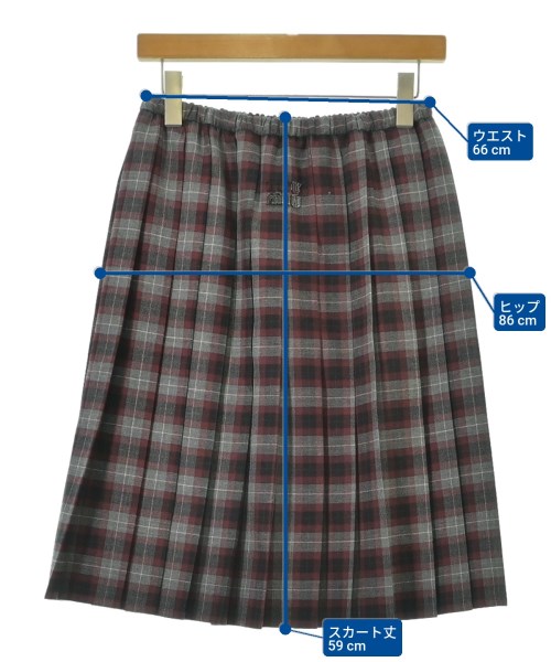 Miu Miu（ミュウミュウ）ひざ丈スカート グレー サイズ:36(XS位) レディース/2200661182086