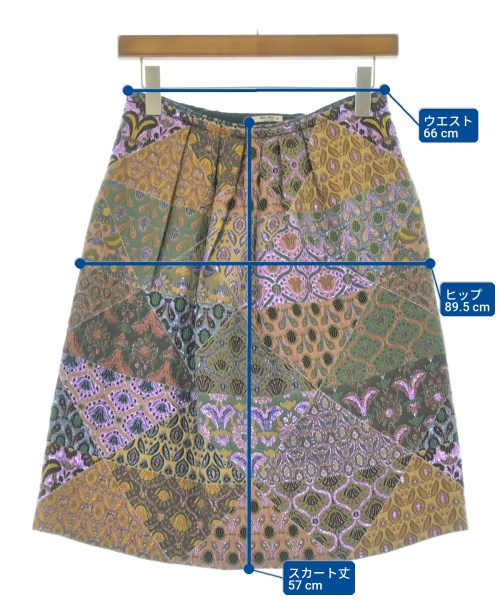 Miu Miu（ミュウミュウ）ひざ丈スカート 茶 サイズ:40(M位) レディース/2200735858114