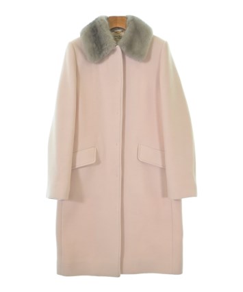 【良品】MIU MIU スプリングコート ピンク ロングコート 襟 36 Miu Miu（ミュウミュウ）ステンカラーコート ピンク サイズ:36(XS位