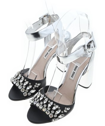 miumiu ビジュー　サンダル　シルバー　39 Miu Miu（ミュウミュウ）サンダル シルバー サイズ:EU35 1/2(22cm位