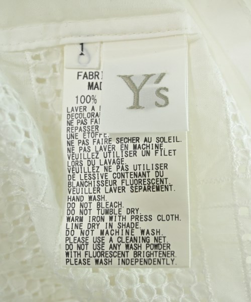 Y's（ワイズ）ブラウス 白 サイズ:1(XS位) レディース/2200621678031