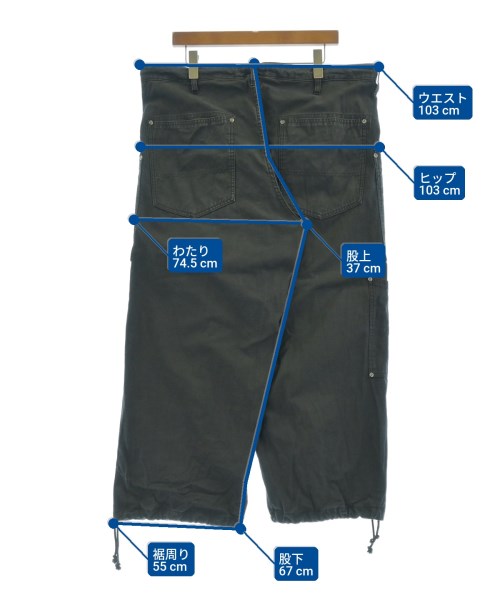 Y's（ワイズ）カーゴパンツ グレー サイズ:2(S位) メンズ/2200622455044