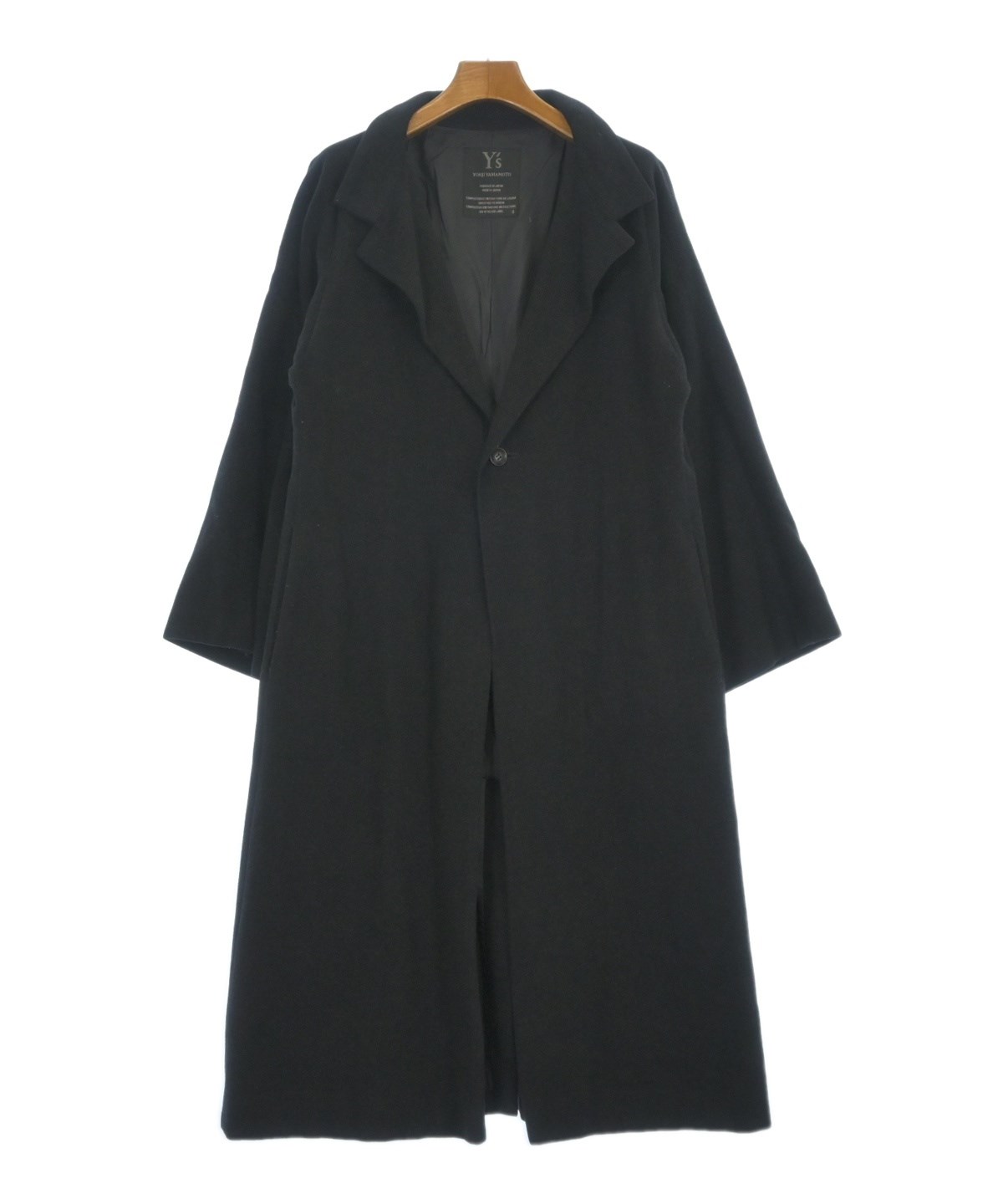 Y s ワイズの黒コート Y's（ワイズ）チェスターコート 黒 サイズ:3(M位) レディース