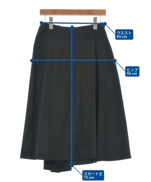 Y's（ワイズ）ひざ丈スカート 黒 サイズ:1(XS位) レディース/2200618049233