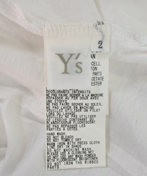 Y's（ワイズ）Tシャツ・カットソー 白 サイズ:2(S位) レディース/2200663047666