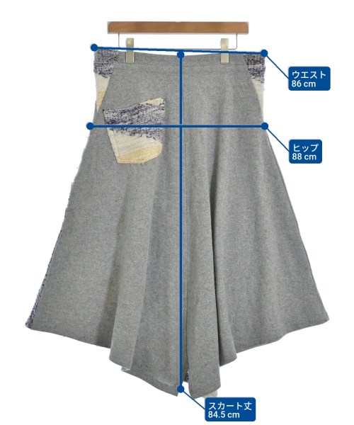 Y's（ワイズ）ひざ丈スカート グレー サイズ:2(S位) レディース/2200677630182