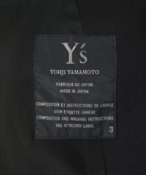 Y's（ワイズ）ノーカラージャケット 黒 サイズ:3(M位) レディース/2200696571022