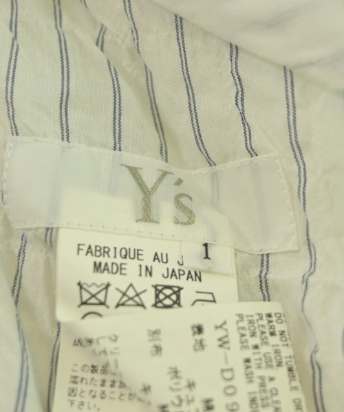 Y's（ワイズ）シャツワンピース 白 サイズ:1(XS位) レディース/2200666949042