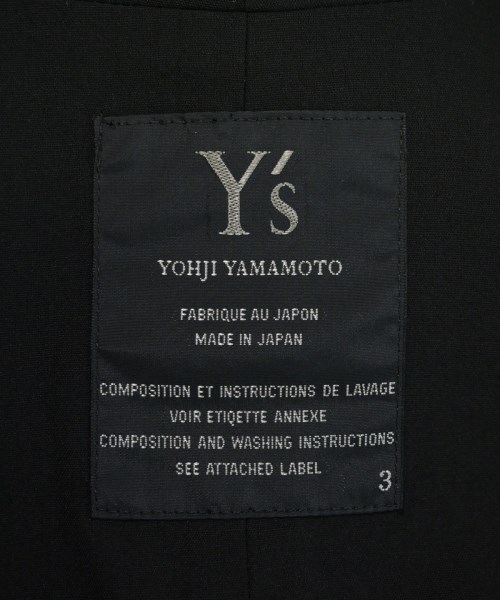 Y's（ワイズ）ジャケット 黒 サイズ:3(M位) レディース/2200726851018
