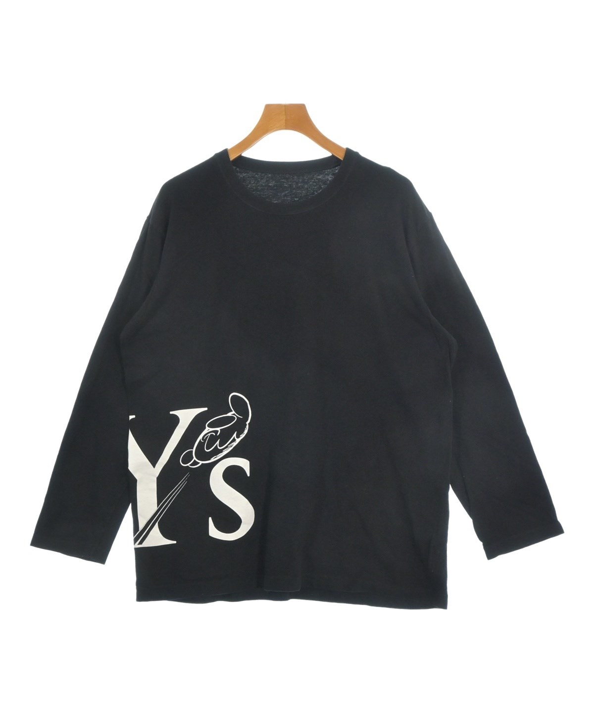 【新品タグ付き】Y's ブラック 長袖 Tシャツ Y's（ワイズ）Tシャツ・カットソー 黒 サイズ:4(L位) メンズ