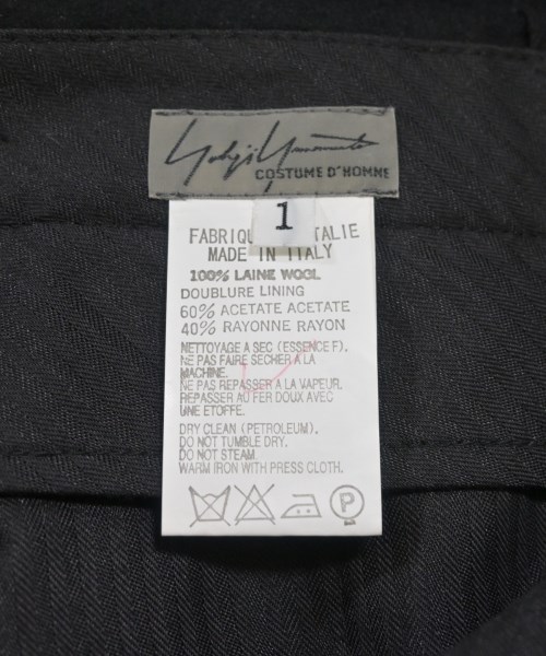 YOHJI YAMAMOTO COSTUME D'HOMME（コスチュームドオム）スラックス 黒 サイズ:1(XS位) メンズ/2200596247058