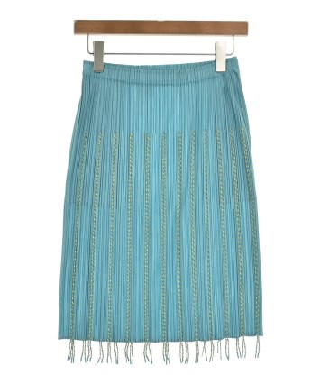 PLEATS PLEASE プリーツ 膝丈スカート 3 PLEATS PLEASE（プリーツプリーズ）ひざ丈スカート 青 サイズ:5(XXL位