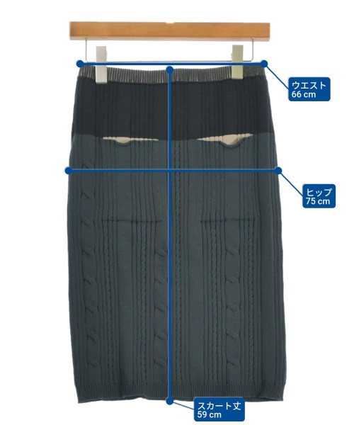PLEATS PLEASE（プリーツプリーズ）ひざ丈スカート 紺 サイズ:3(L位) レディース/2200639829159