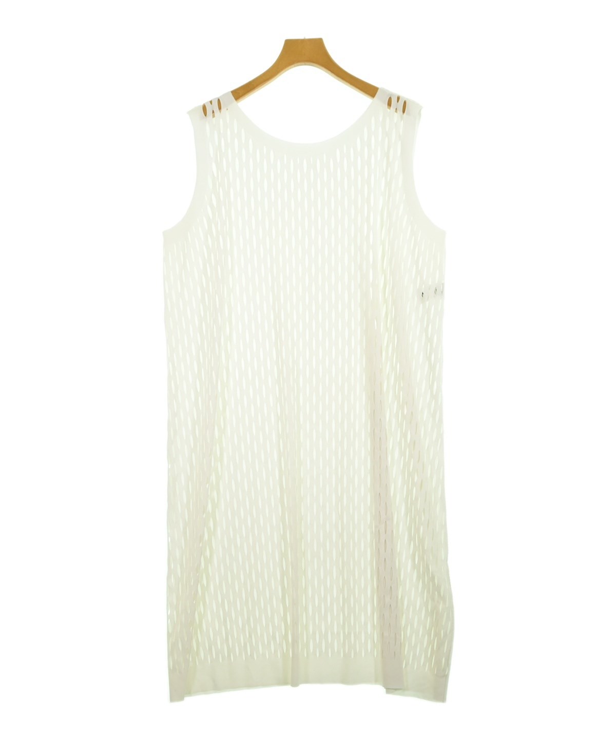 PLEATS PLEASE　ワンピース　ホワイト　ドット　３ PLEATS PLEASE（プリーツプリーズ）ワンピース 白 サイズ:3(L位