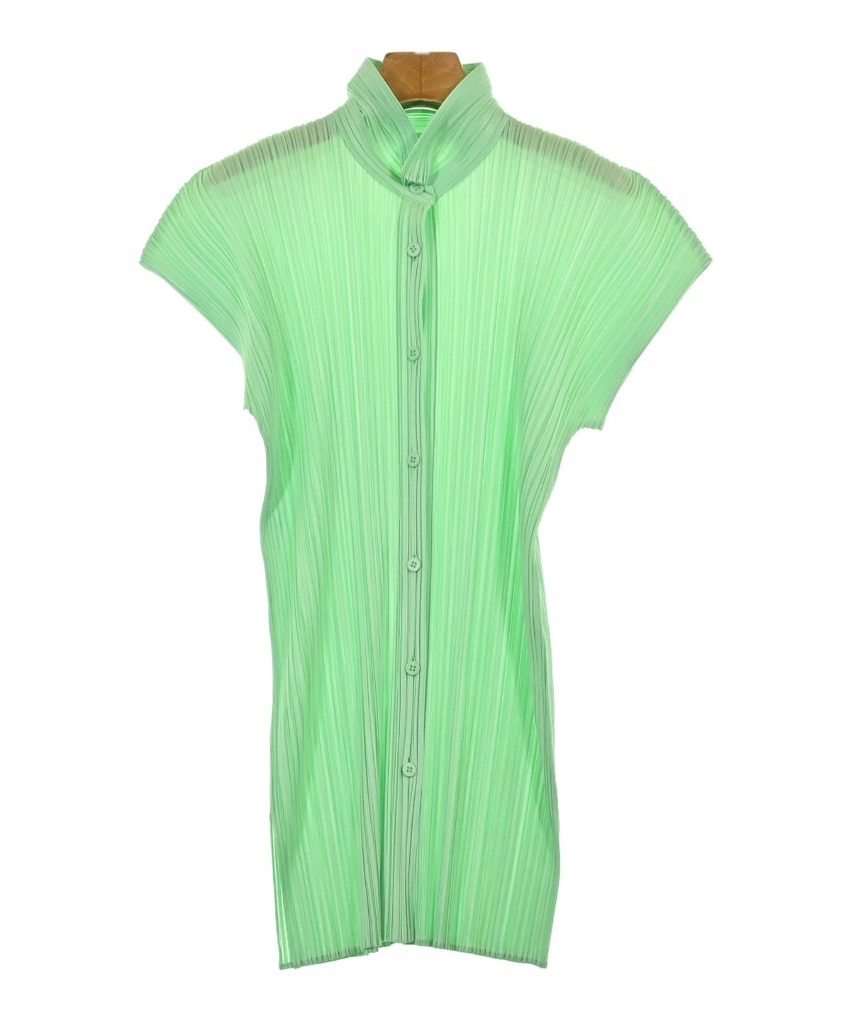 新作 プリーツ プリーズ PLEATS SHIRT シャツ 3サイズ PLEATS PLEASE(プリーツプリーズ)カジュアルシャツ 緑 サイズ