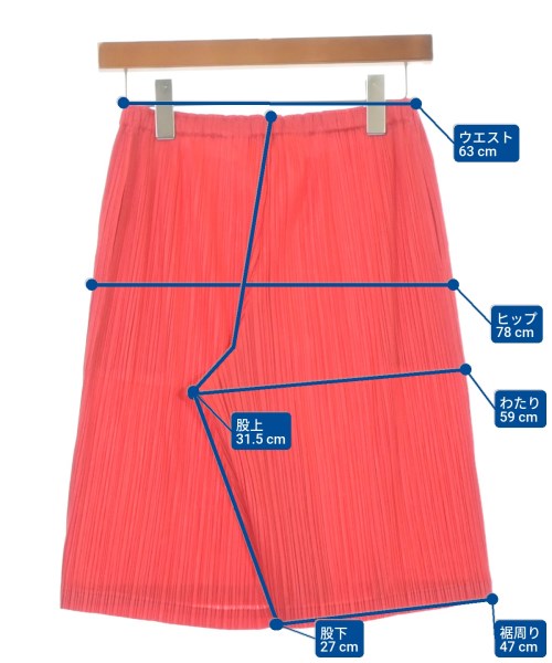 PLEATS PLEASE（プリーツプリーズ）ショートパンツ 赤 サイズ:3(L位) レディース/2200677894126