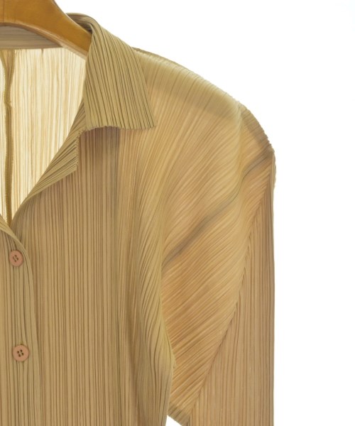 PLEATS PLEASE（プリーツプリーズ）シャツワンピース ベージュ サイズ:4(XL位) レディース/2200694047048