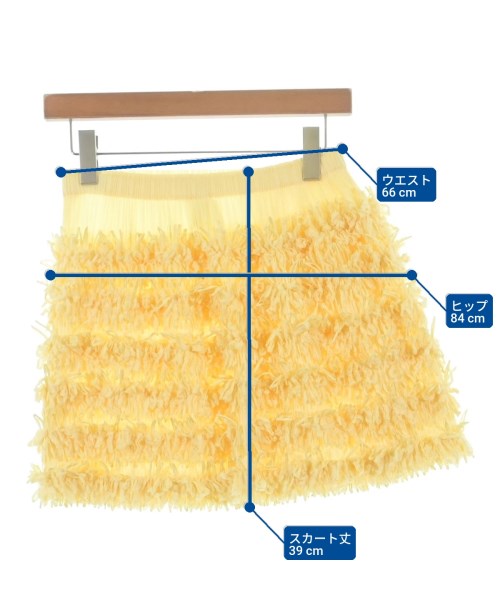 PLEATS PLEASE（プリーツプリーズ）ミニスカート 黄 サイズ:3(L位) レディース/2200698460027