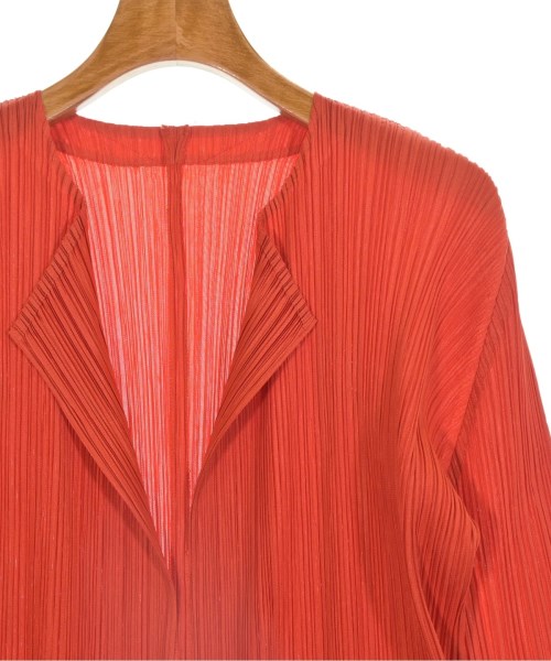 PLEATS PLEASE（プリーツプリーズ）ノーカラージャケット 赤 サイズ:3(L位) レディース/2200656767083