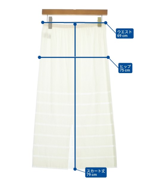 PLEATS PLEASE（プリーツプリーズ）ロング・マキシ丈スカート 白 サイズ:3(L位) レディース/2200659581037