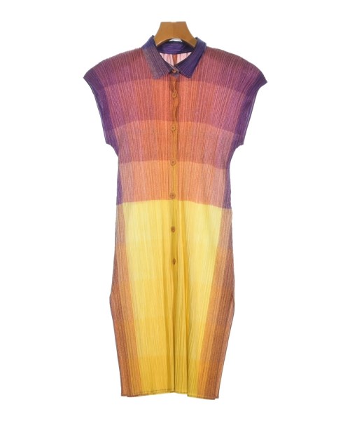 PLEATS PLEASE(プリーツプリーズ)シャツワンピース 黄 サイズ:3(L位)/2200653812519