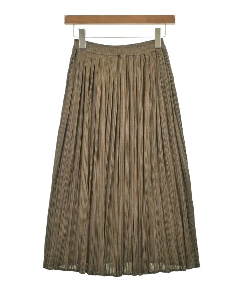 PLEATS PLEASE(プリーツプリーズ)ひざ丈スカート 茶 サイズ:1(S位)/2200661601112