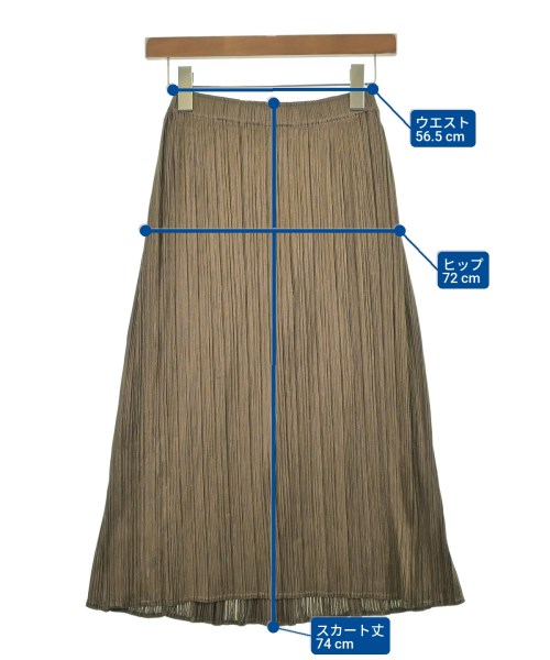 PLEATS PLEASE（プリーツプリーズ）ひざ丈スカート 茶 サイズ:1(S位) レディース/2200661601112