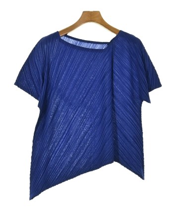 PLEATS PLEASE フレンチスリーブシャツ　ブルー サイズ3 PLEATS PLEASE ISSEY MIYAKE - 美品 プリーツプリーズ イッセイミヤケ
