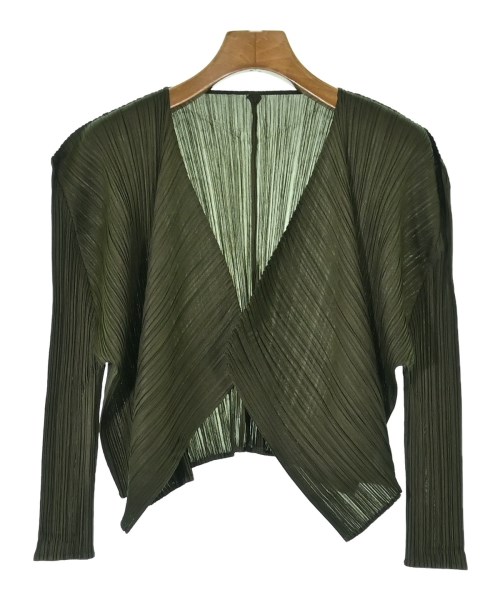 PLEATS PLEASE(プリーツプリーズ)ノーカラージャケット カーキ サイズ:4(XL位)/2200668220149