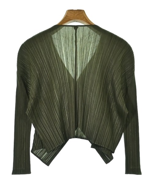 PLEATS PLEASE（プリーツプリーズ）ノーカラージャケット カーキ サイズ:4(XL位) レディース/2200668220149