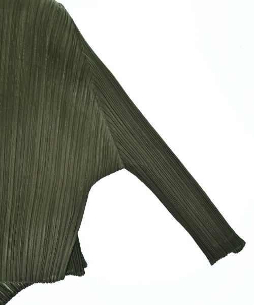 PLEATS PLEASE（プリーツプリーズ）ノーカラージャケット カーキ サイズ:4(XL位) レディース/2200668220149