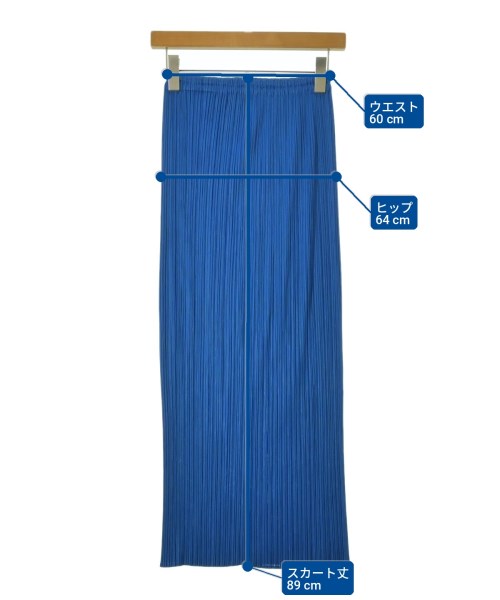 PLEATS PLEASE（プリーツプリーズ）ロング・マキシ丈スカート 青 サイズ:3(L位) レディース/2200729589208