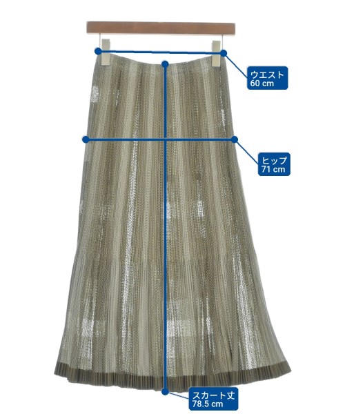 PLEATS PLEASE（プリーツプリーズ）ひざ丈スカート カーキ サイズ:3(L位) レディース/2200734333087