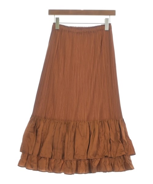 PLEATS PLEASE（プリーツプリーズ）ロング・マキシ丈スカート 茶 サイズ:4(XL位) レディース/2200734333094