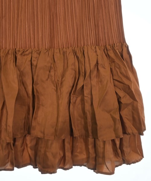 PLEATS PLEASE（プリーツプリーズ）ロング・マキシ丈スカート 茶 サイズ:4(XL位) レディース/2200734333094