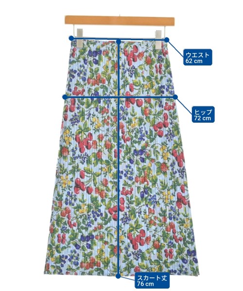PLEATS PLEASE（プリーツプリーズ）ロング・マキシ丈スカート 青 サイズ:3(L位) レディース/2200724114016