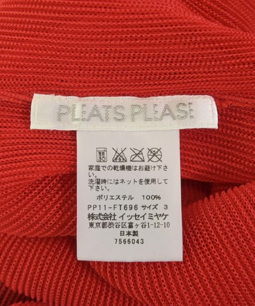 PLEATS PLEASE（プリーツプリーズ）カジュアルシャツ 赤 サイズ:3(L位) レディース/2200724533022