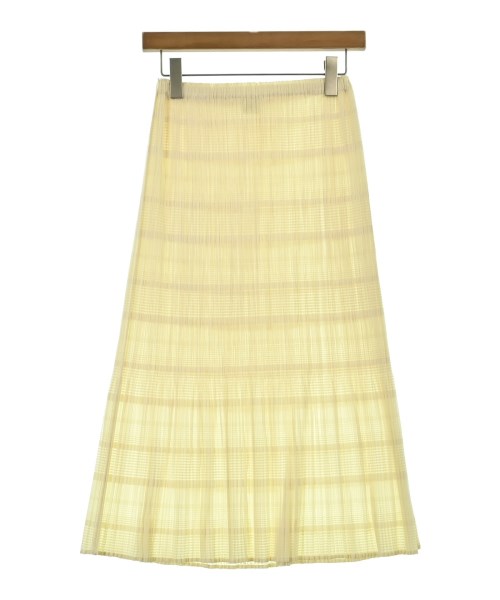 PLEATS PLEASE(プリーツプリーズ)ひざ丈スカート 黄 サイズ:2(M位)/2200683267204