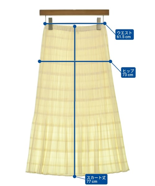 PLEATS PLEASE（プリーツプリーズ）ひざ丈スカート 黄 サイズ:2(M位) レディース/2200683267204