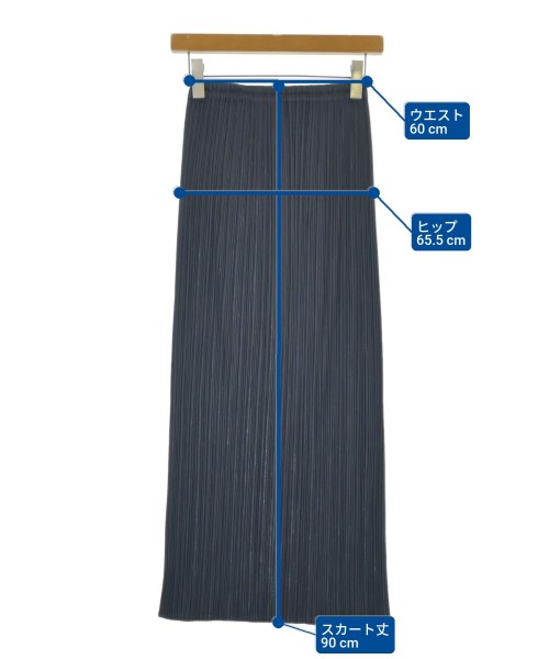 PLEATS PLEASE（プリーツプリーズ）ロング・マキシ丈スカート 紺 サイズ:3(L位) レディース/2200684752051