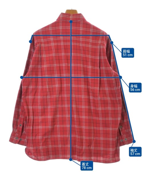 KANSAI MAN（カンサイ　マン）カジュアルシャツ 赤 サイズ:4(XL位) メンズ/2200675523035