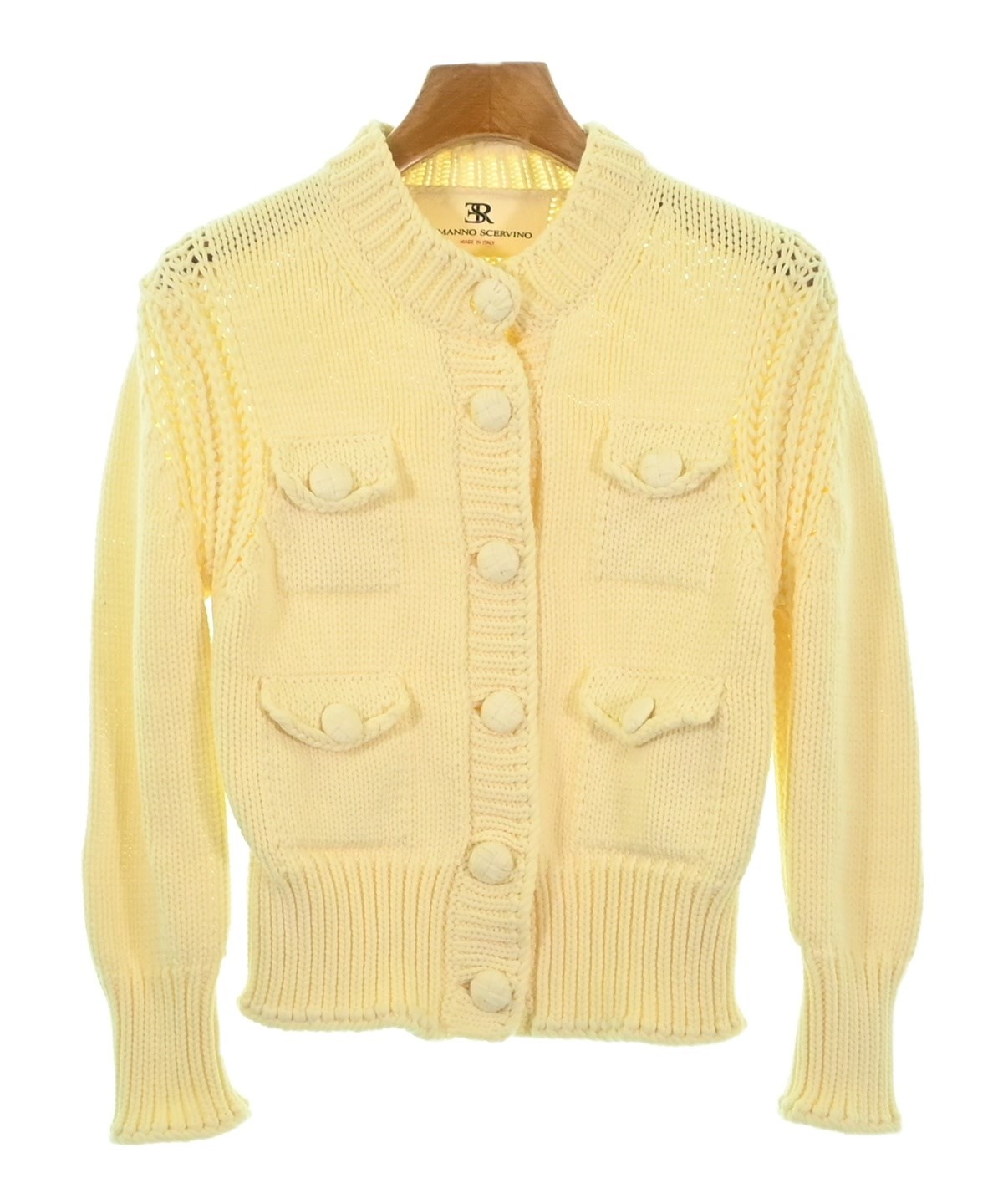 ERMANNO SCERVINO ニット・カーディガン ERMANNO SCERVINO（エルマノシェルビーノ）カーディガン 白 サイズ:-(M