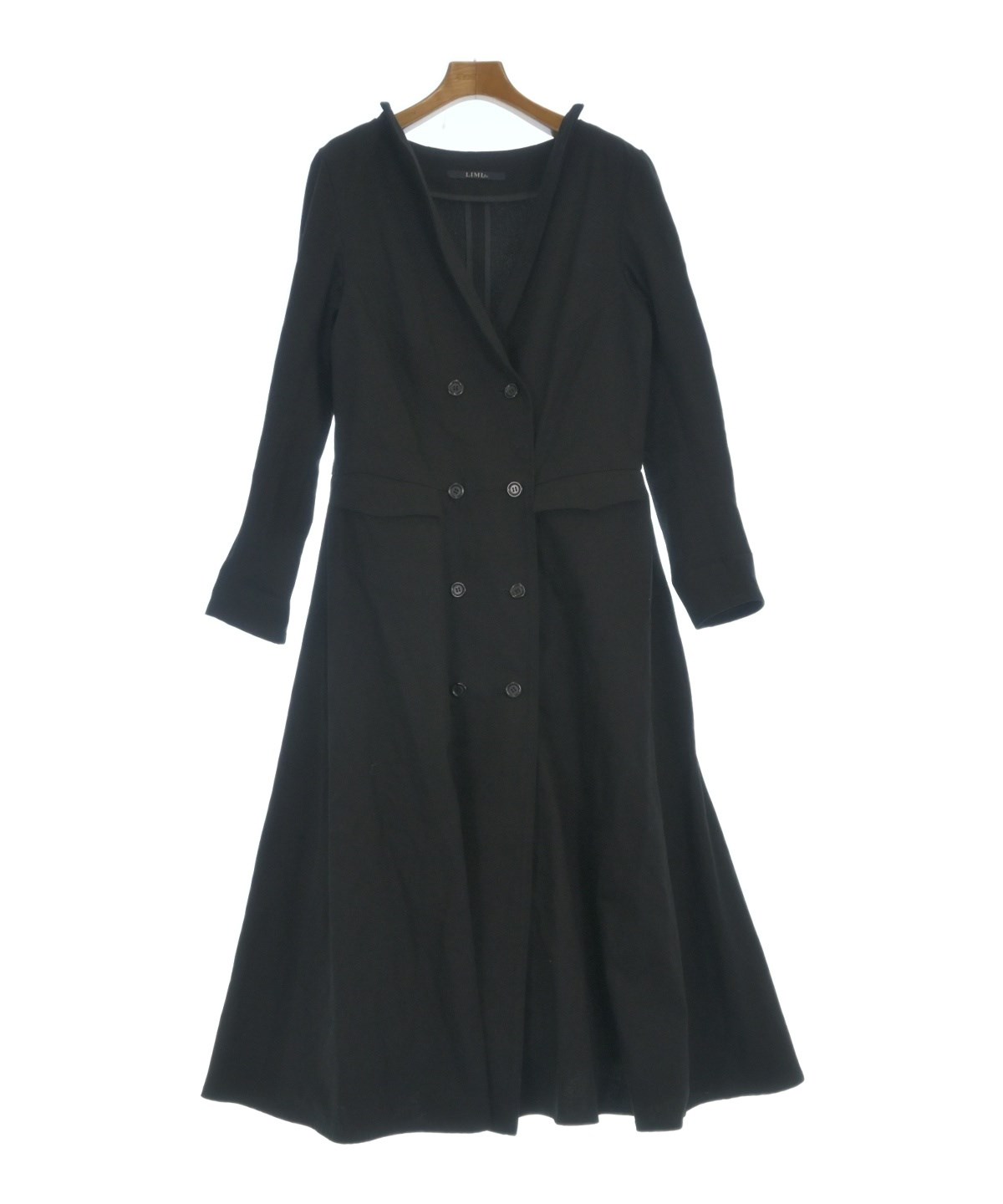 美品 【Limi feu リミフゥ】 レザー ニット ロング コート ブラック LIMI feu Autumn / Winter 2025-26 Collection