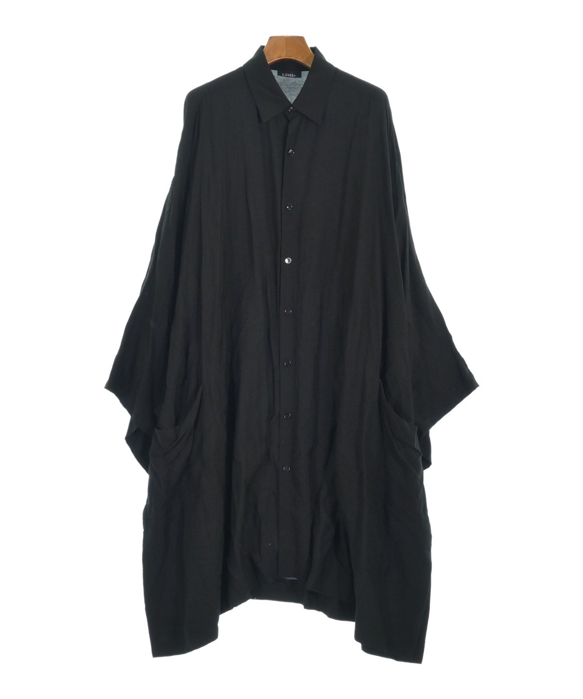 LIMI feu（リミフゥ）シャツワンピース 黒 サイズ:S レディース