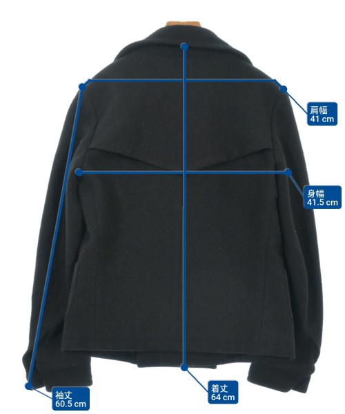 LIMI feu（リミフゥ）ピーコート 黒 サイズ:S レディース/2200631394020