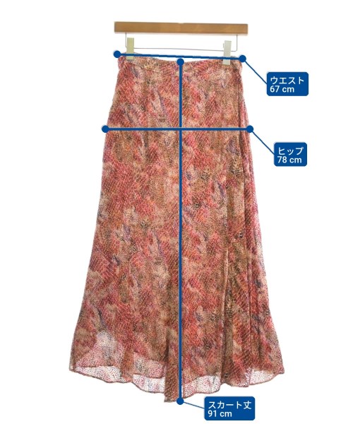 ISABEL MARANT（イザベルマラン）ロング・マキシ丈スカート 赤 サイズ:36(XS位) レディース/2200725445263