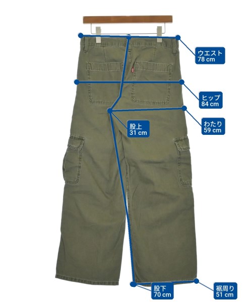 Levi's（リーバイス）カーゴパンツ カーキ サイズ:26(M位) レディース/2200707600147