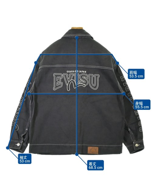 EVISU（エビス）カバーオール 黒 サイズ:S メンズ/2200709848035